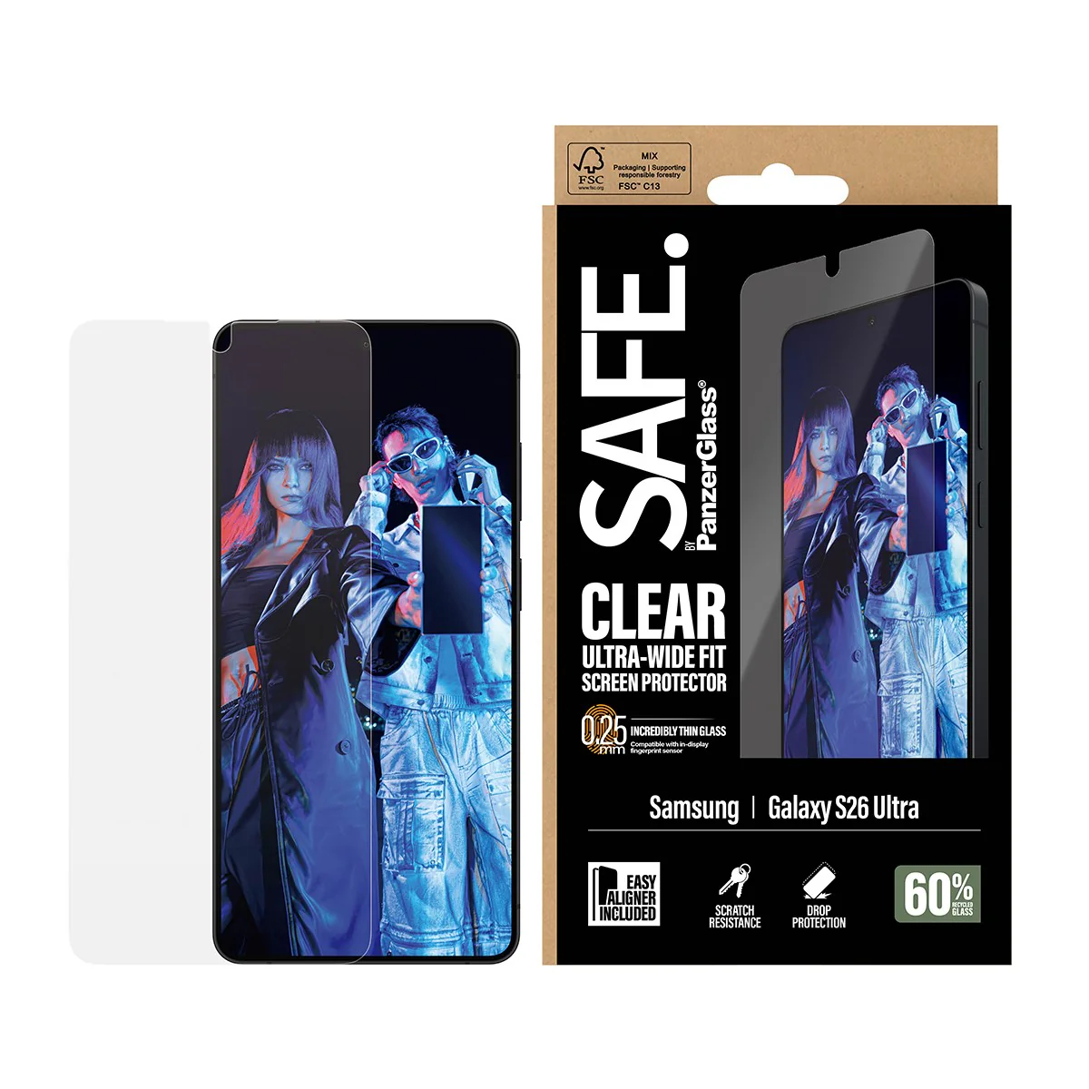 SAFE. by PanzerGlass® Screen Protector Samsung Galaxy S26 Ultra | Ultra-Wide Fit w. EasyAligner - Image 2