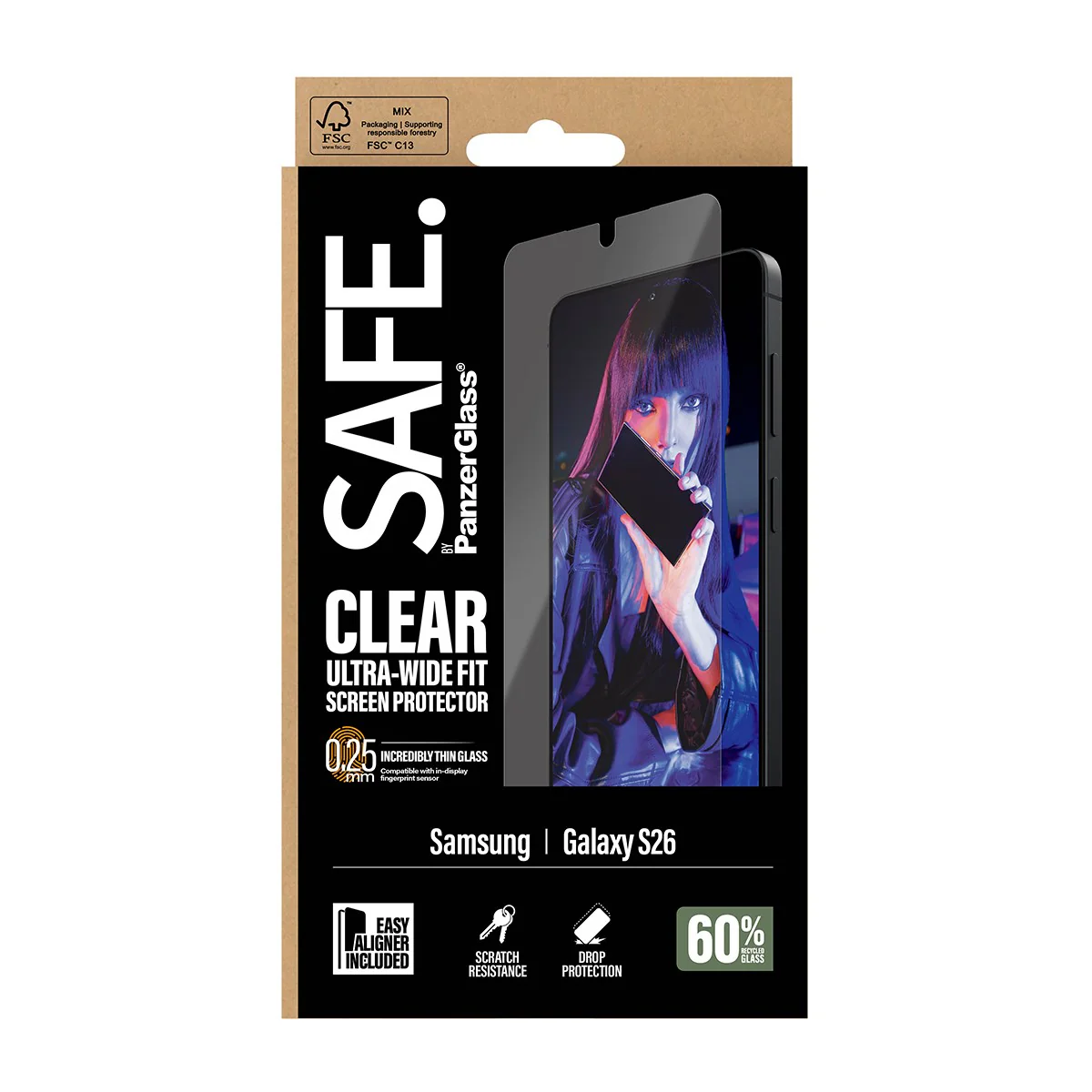 SAFE. by PanzerGlass® Screen Protector Samsung Galaxy S26 | Ultra-Wide Fit w. EasyAligner - Image 3