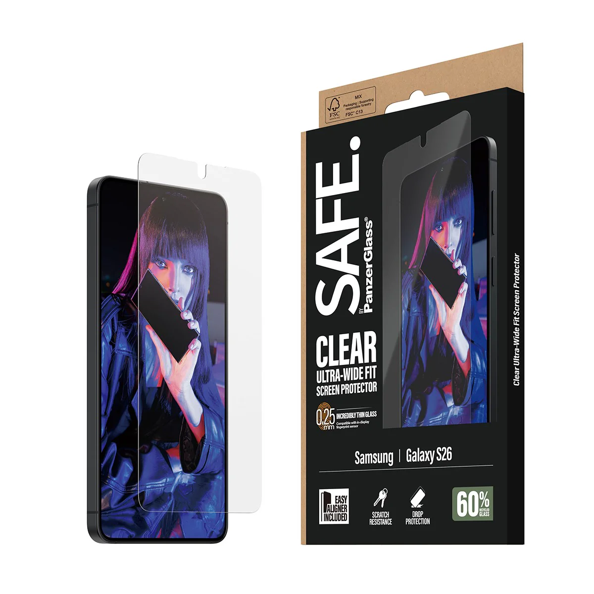 SAFE. by PanzerGlass® Screen Protector Samsung Galaxy S26 | Ultra-Wide Fit w. EasyAligner - Image 6