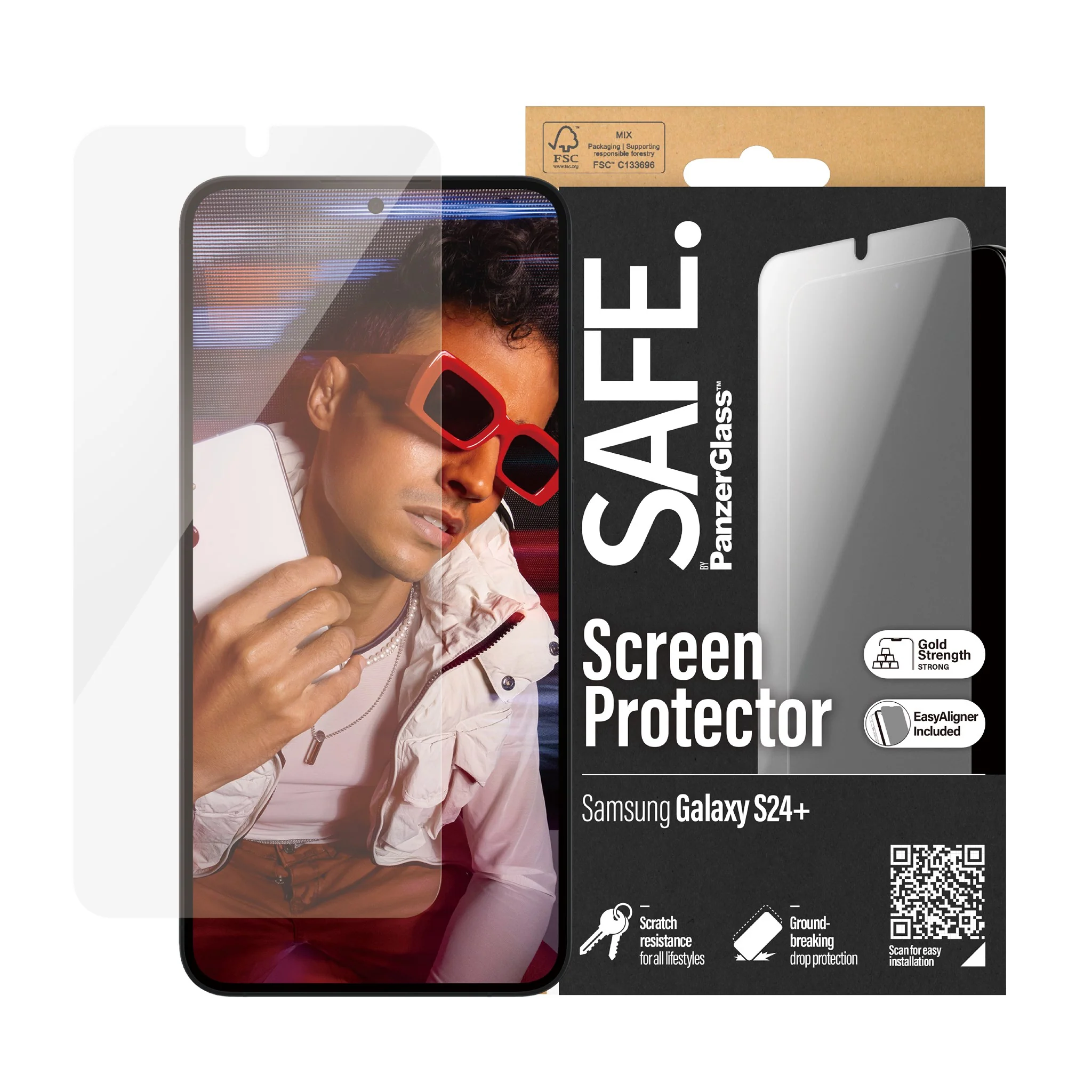 SAFE. by PanzerGlassÂź Screen Protector Samsung Galaxy S24+ | Ultra-Wide Fit w. EasyAligner - Image 2