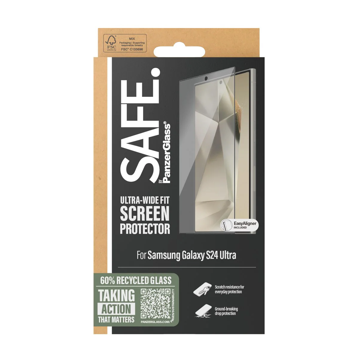 SAFE. by PanzerGlassÂź Screen Protector Samsung Galaxy S24 Ultra | Ultra-Wide Fit w. EasyAligner - Image 3