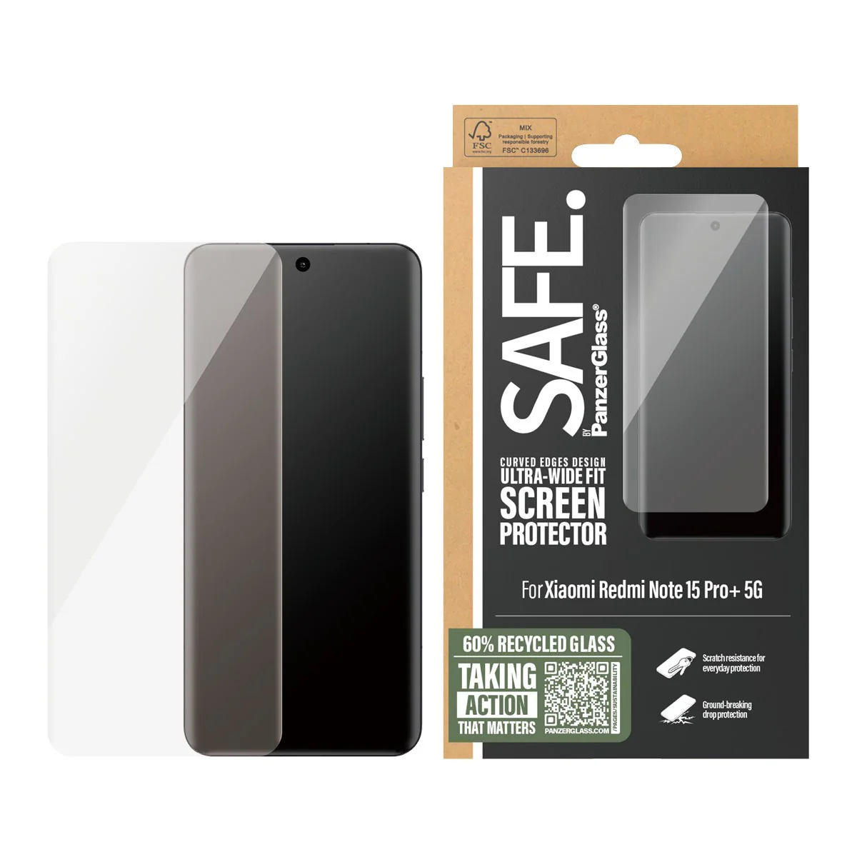 SAFE. by PanzerGlass® Screen Protector Xiaomi Redmi Note 15 Pro+ 5G | Ultra-Wide Fit - Image 2