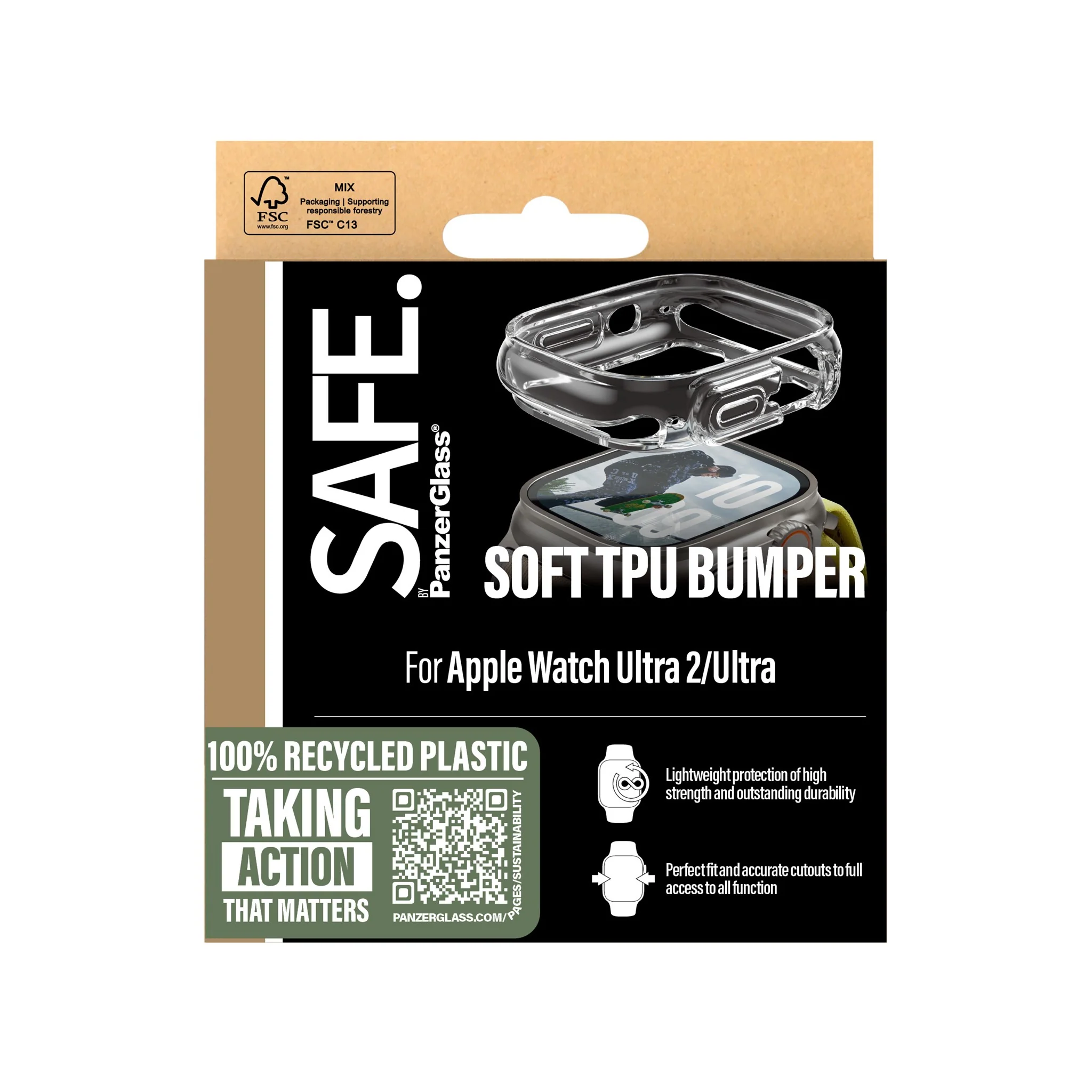 SAFE. by PanzerGlass® TPU Bumper Transparent Apple Watch Ultra 3 | Ultra 2 | Ultra | 49mm - Image 3