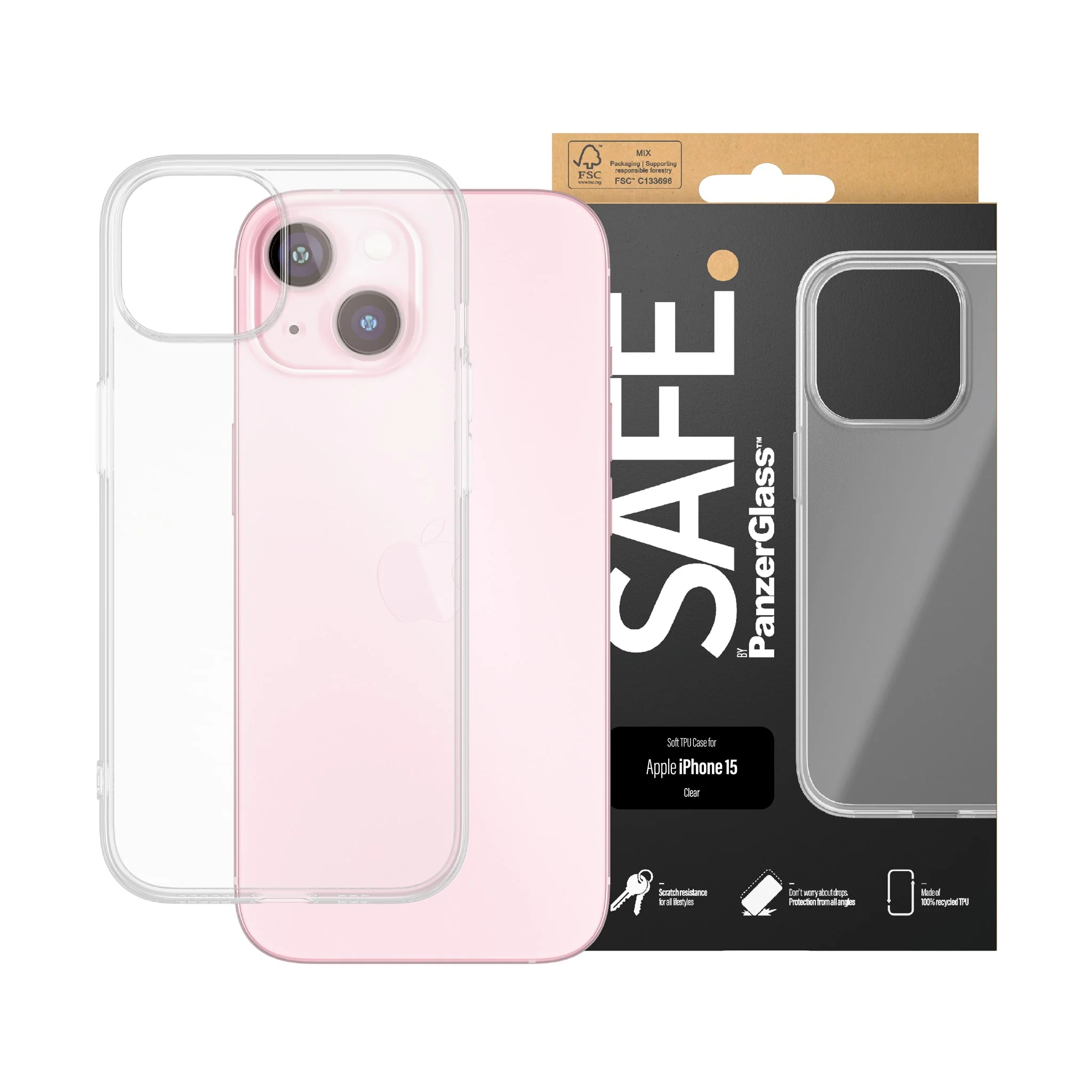 SAFE. by PanzerGlass® TPU Case Transparent iPhone 15 - Image 2