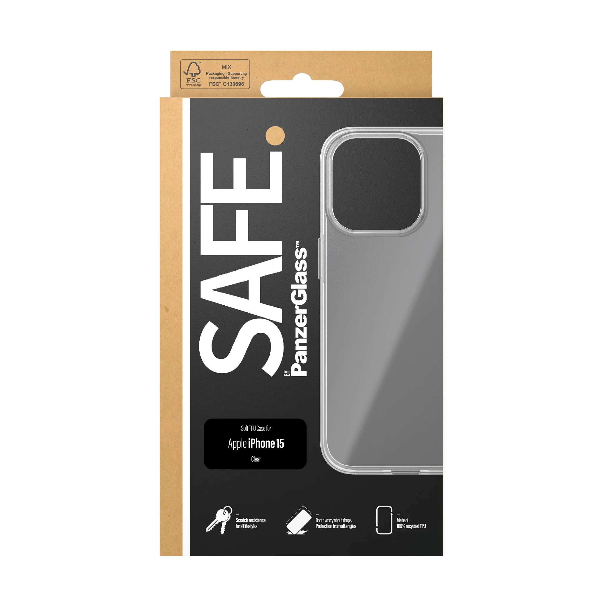SAFE. by PanzerGlass® TPU Case Transparent iPhone 15 - Image 3
