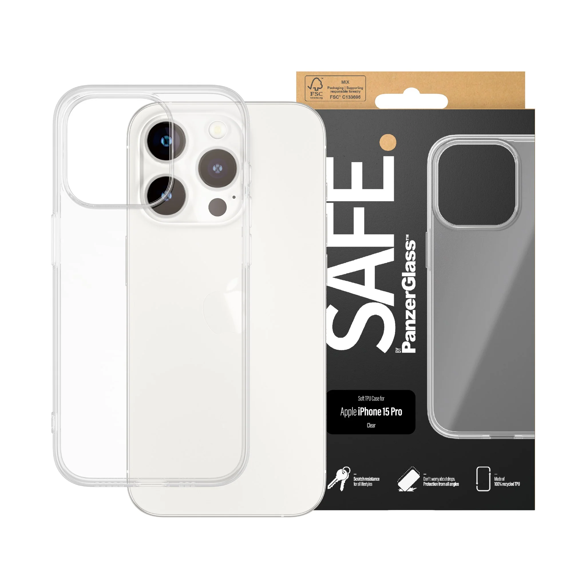 SAFE. by PanzerGlass® TPU Case Transparent iPhone 15 Pro - Image 2