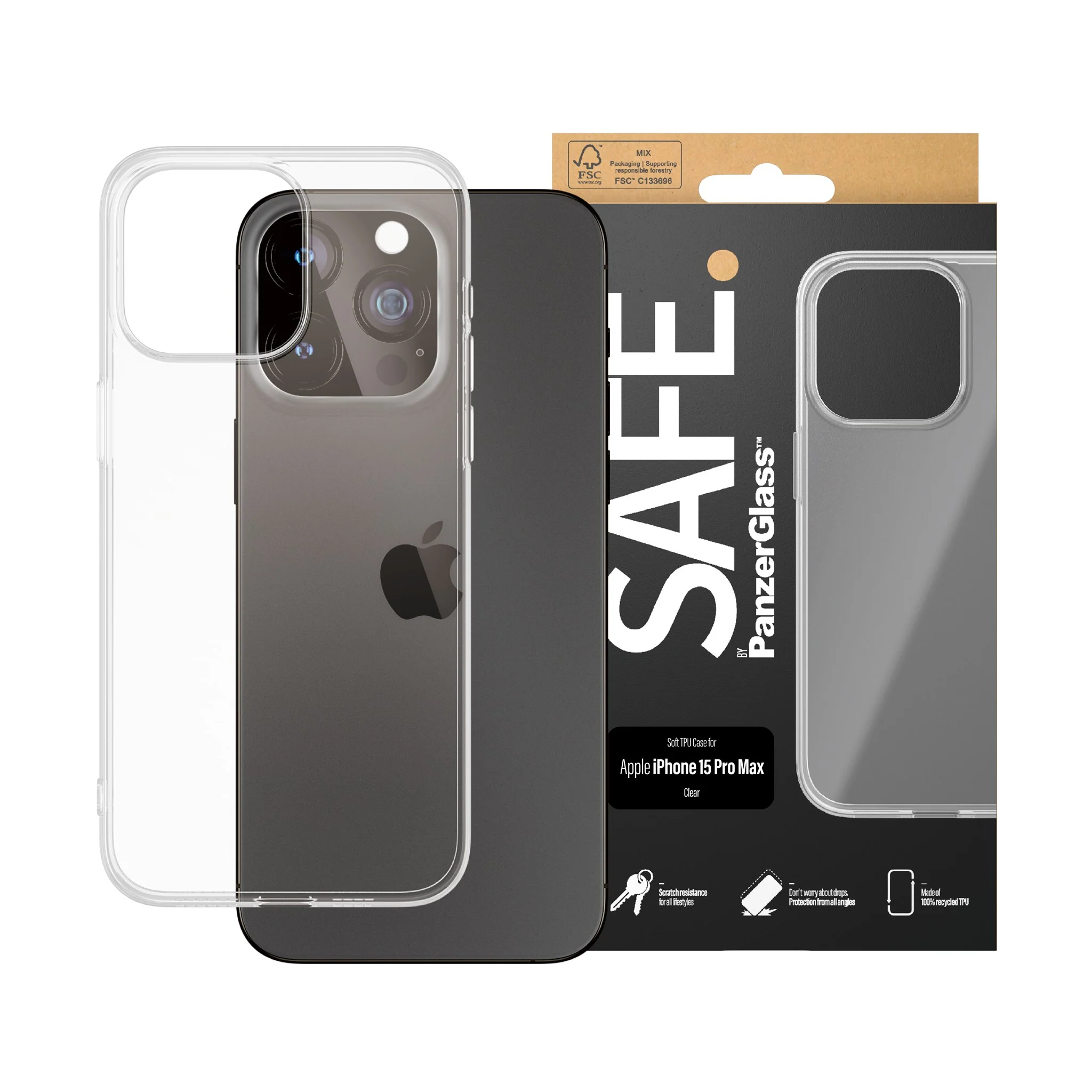 SAFE. by PanzerGlass® TPU Case Transparent iPhone 15 Pro Max - Image 2