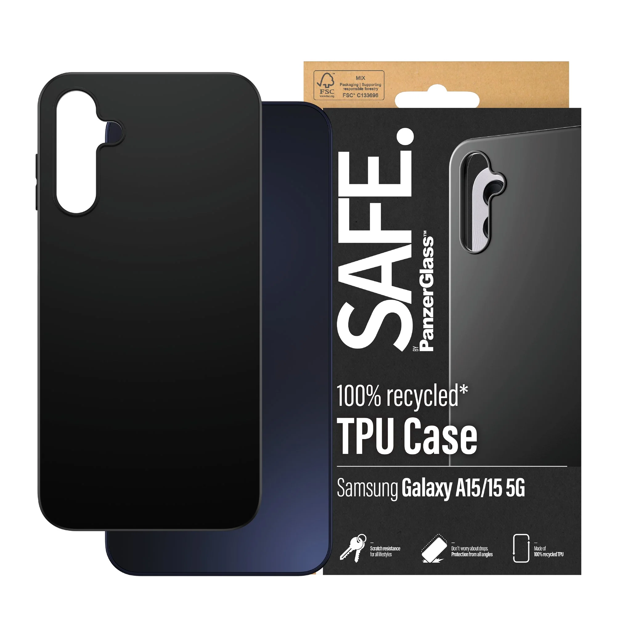SAFE. by PanzerGlass® TPU Case Samsung Galaxy A15 | A15 5G | Black - Image 2