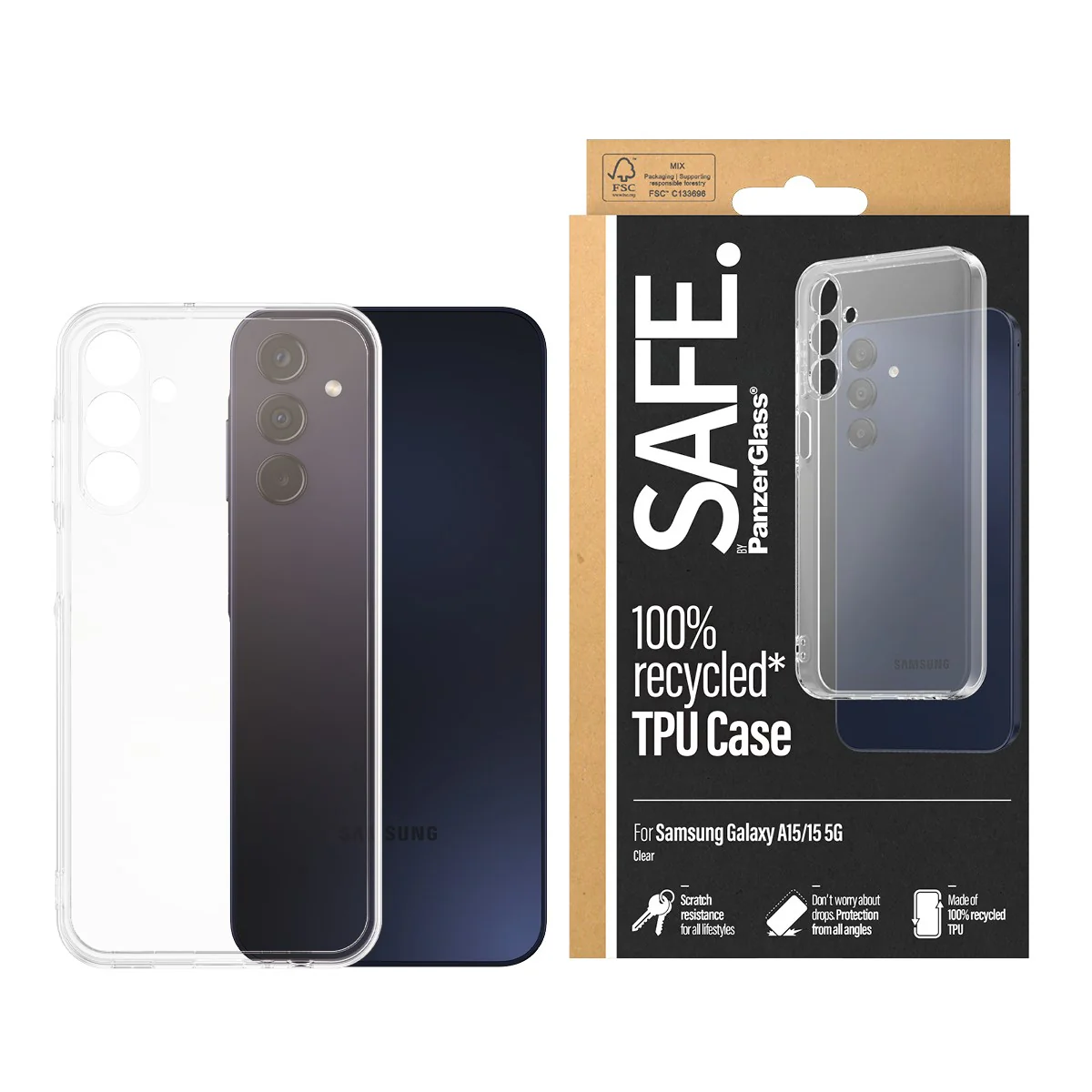 SAFE. by PanzerGlass® TPU Case Samsung Galaxy A15 | A15 5G | Transparent - Image 2