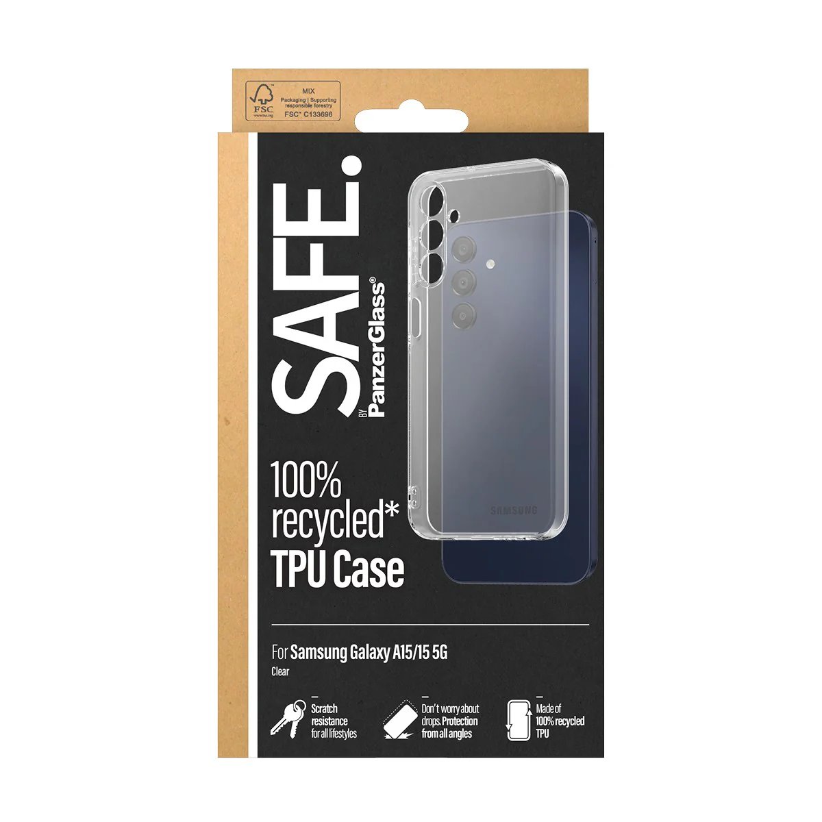 SAFE. by PanzerGlass® TPU Case Samsung Galaxy A15 | A15 5G | Transparent - Image 3