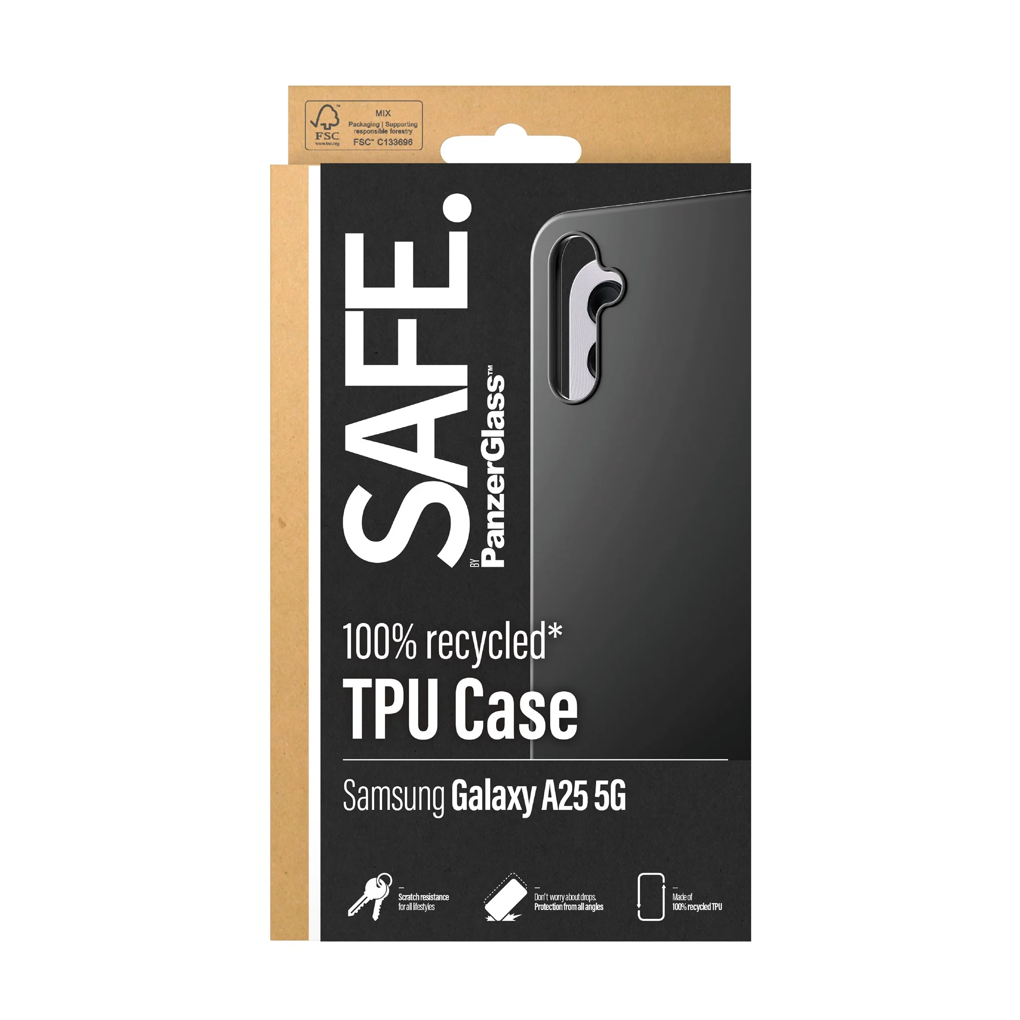SAFE. by PanzerGlass® TPU Case Samsung Galaxy A25 5G | Black - Image 3