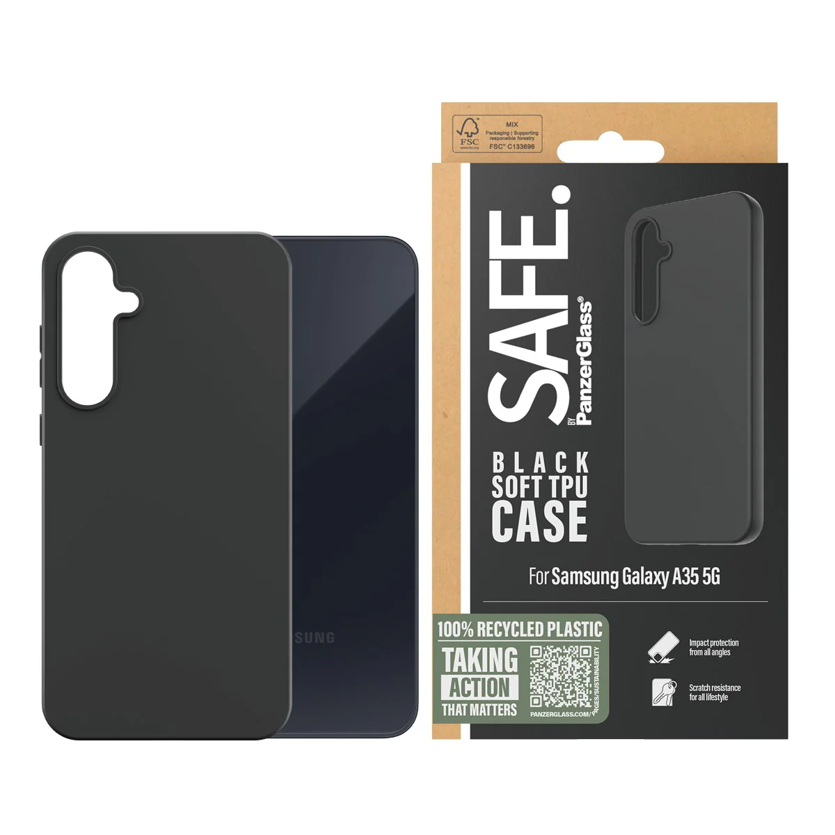 SAFE. by PanzerGlass® TPU Case Samsung Galaxy A35 5G | Black - Image 2