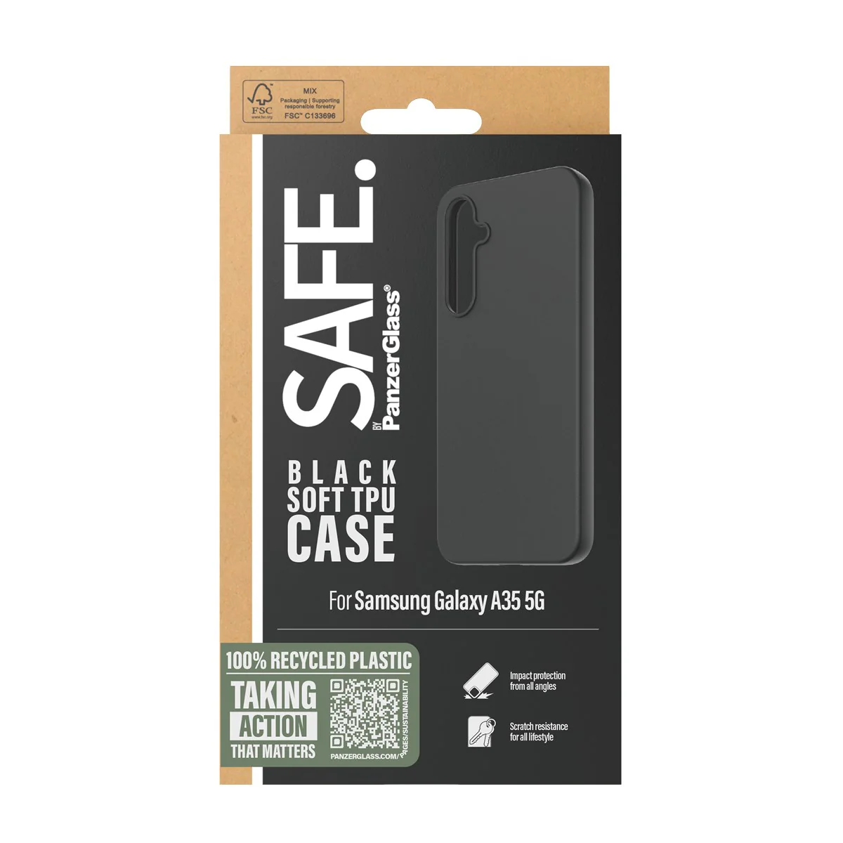 SAFE. by PanzerGlass® TPU Case Samsung Galaxy A35 5G | Black - Image 3