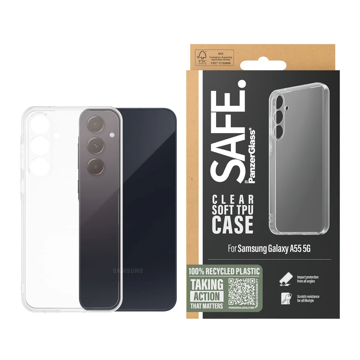SAFE. by PanzerGlass® TPU Case Samsung Galaxy A55 5G | Transparent - Image 2