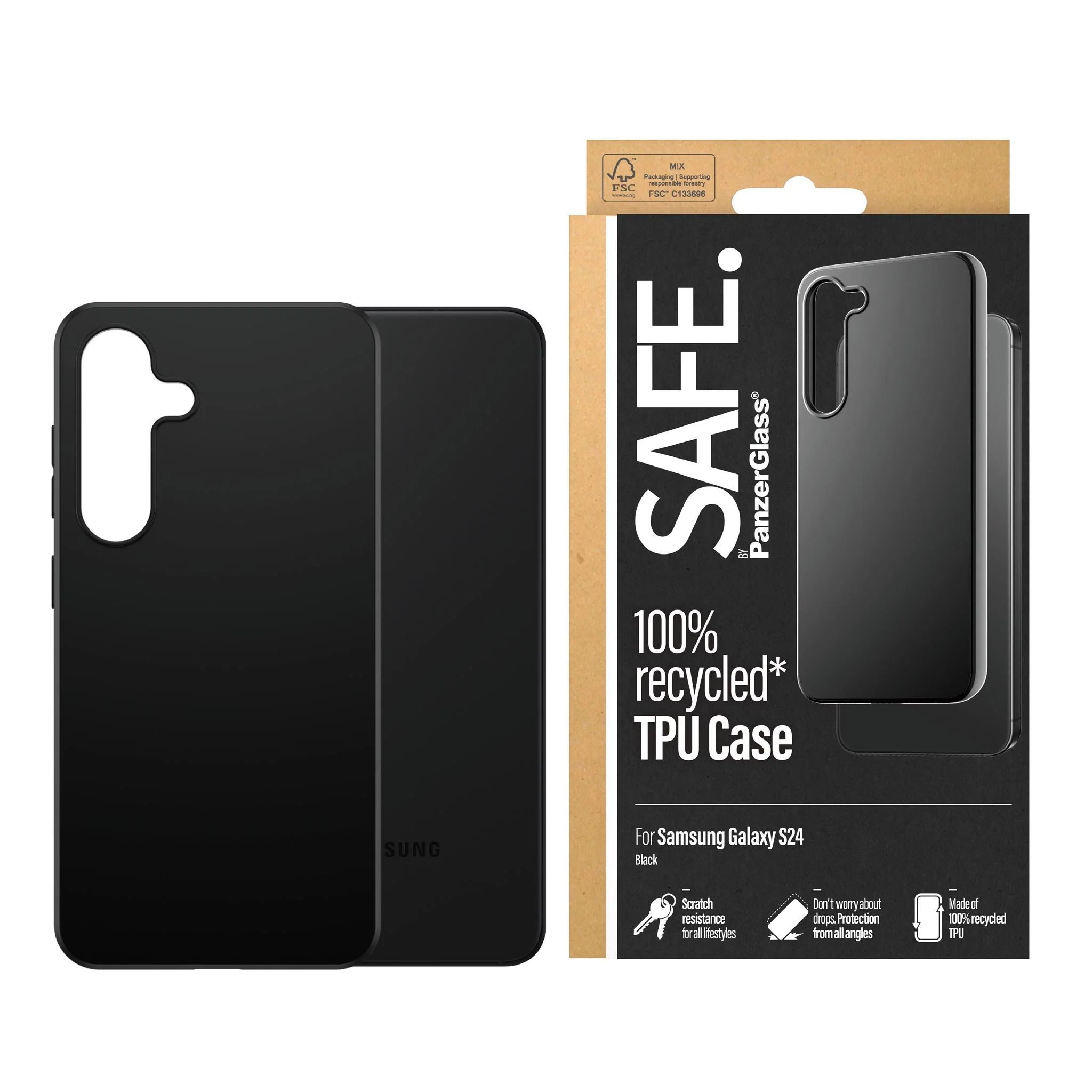SAFE. by PanzerGlass® TPU Case Samsung Galaxy S24 | Black - Image 2
