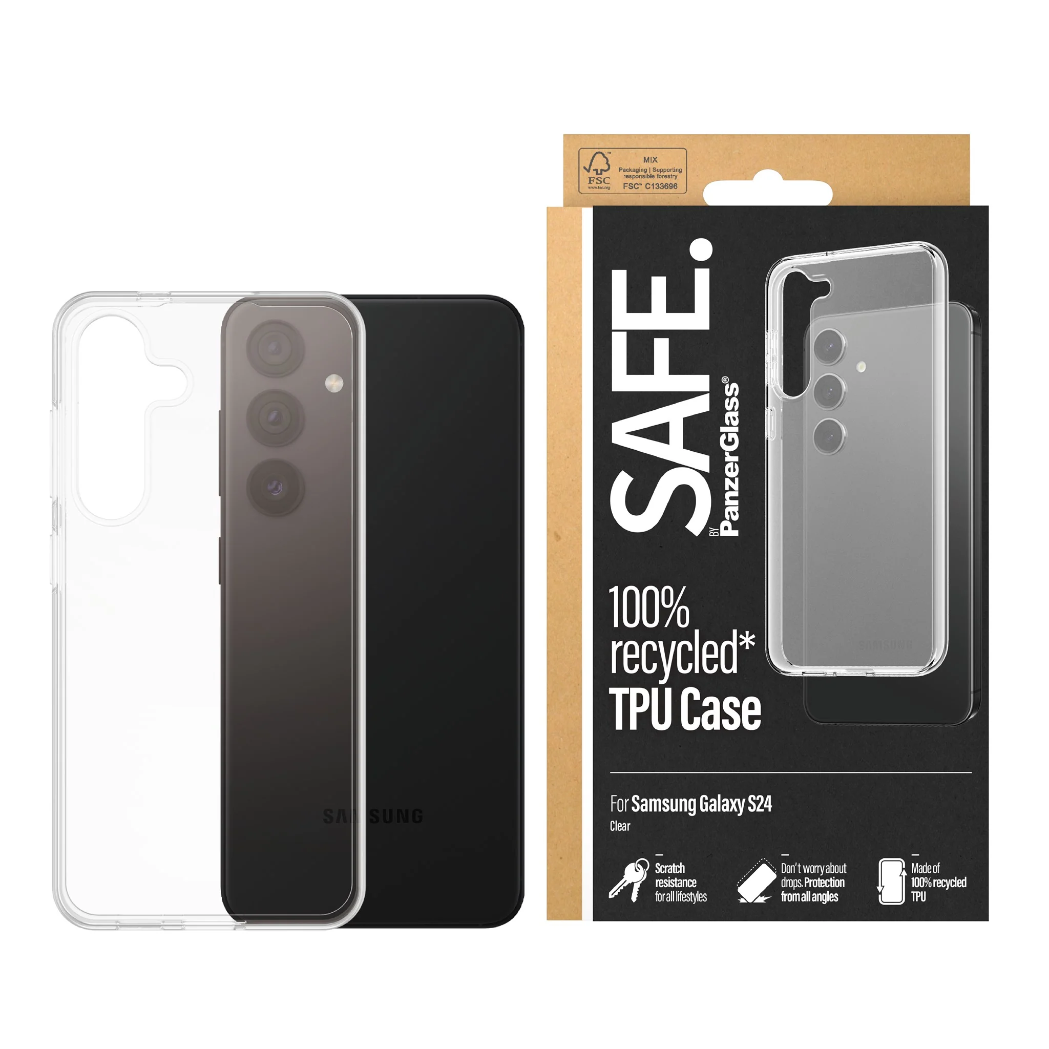 SAFE. by PanzerGlass® TPU Case Samsung Galaxy S24 | Transparent - Image 2
