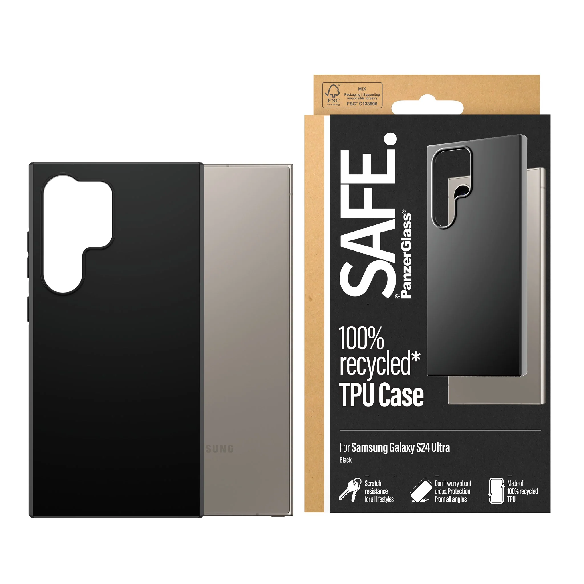 SAFE. by PanzerGlass® TPU Case Samsung Galaxy S24 Ultra | Black - Image 2