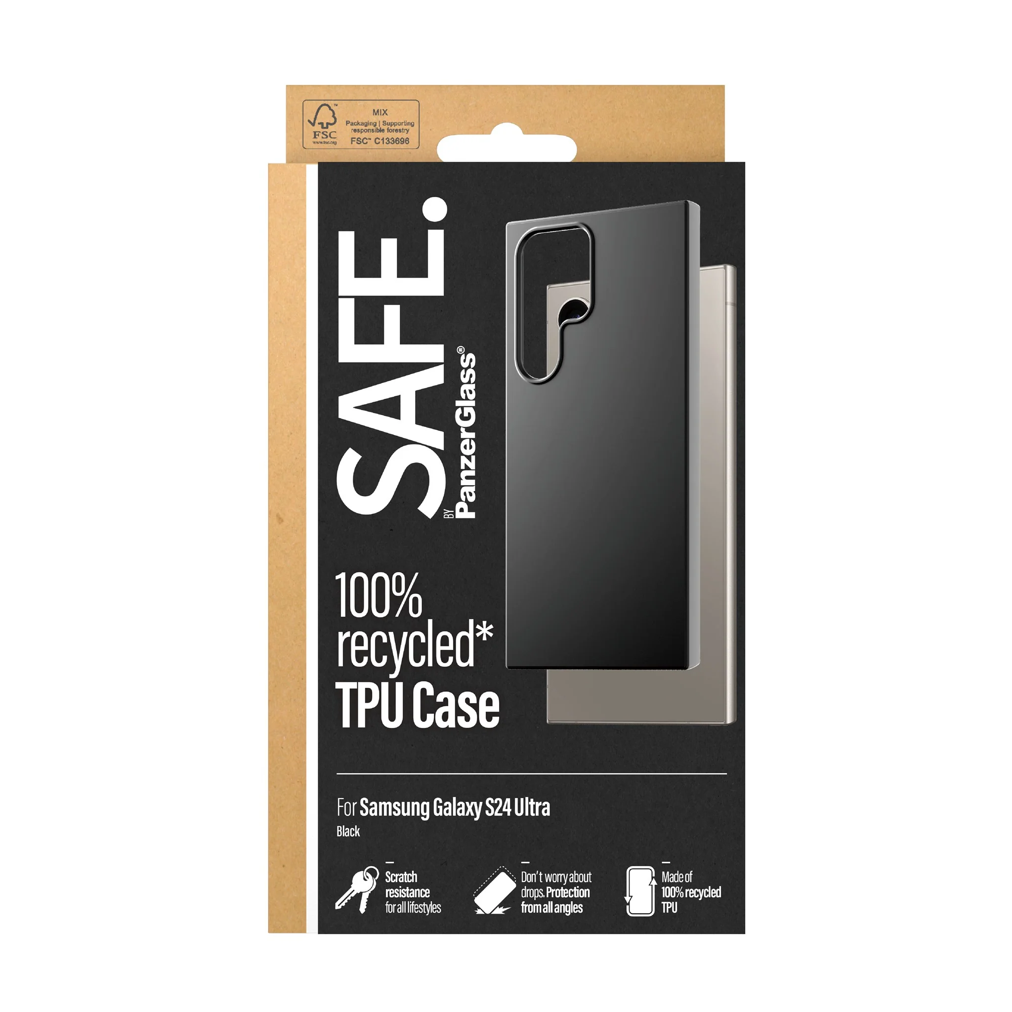 SAFE. by PanzerGlass® TPU Case Samsung Galaxy S24 Ultra | Black - Image 3