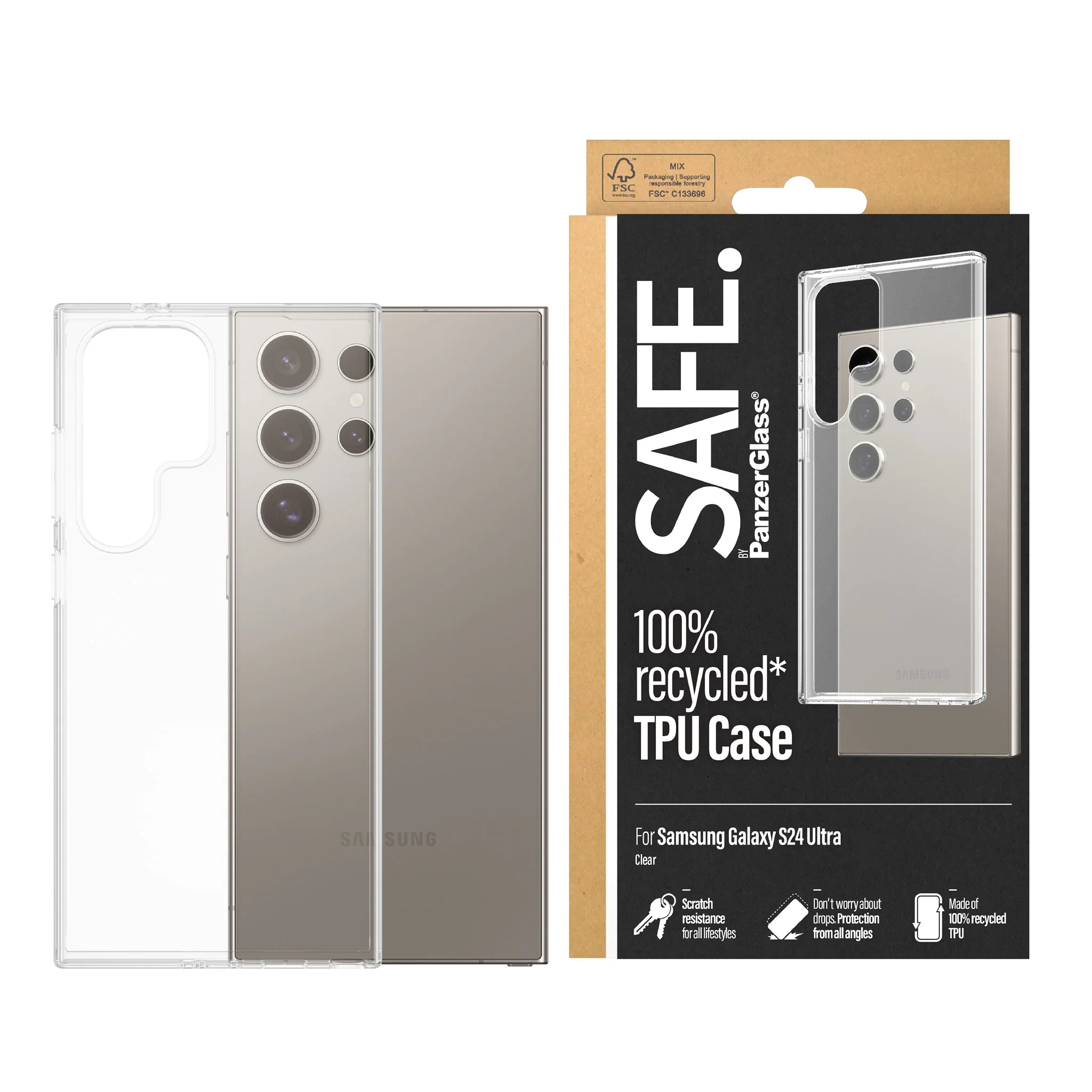 SAFE. by PanzerGlass® TPU Case Samsung Galaxy S24 Ultra | Transparent - Image 2