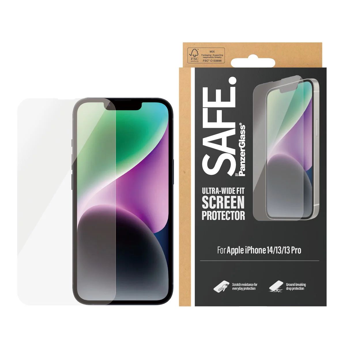 SAFE. by PanzerGlass® Screen Protector iPhone 14 | 13 | 13 Pro | Ultra-Wide Fit - Image 2