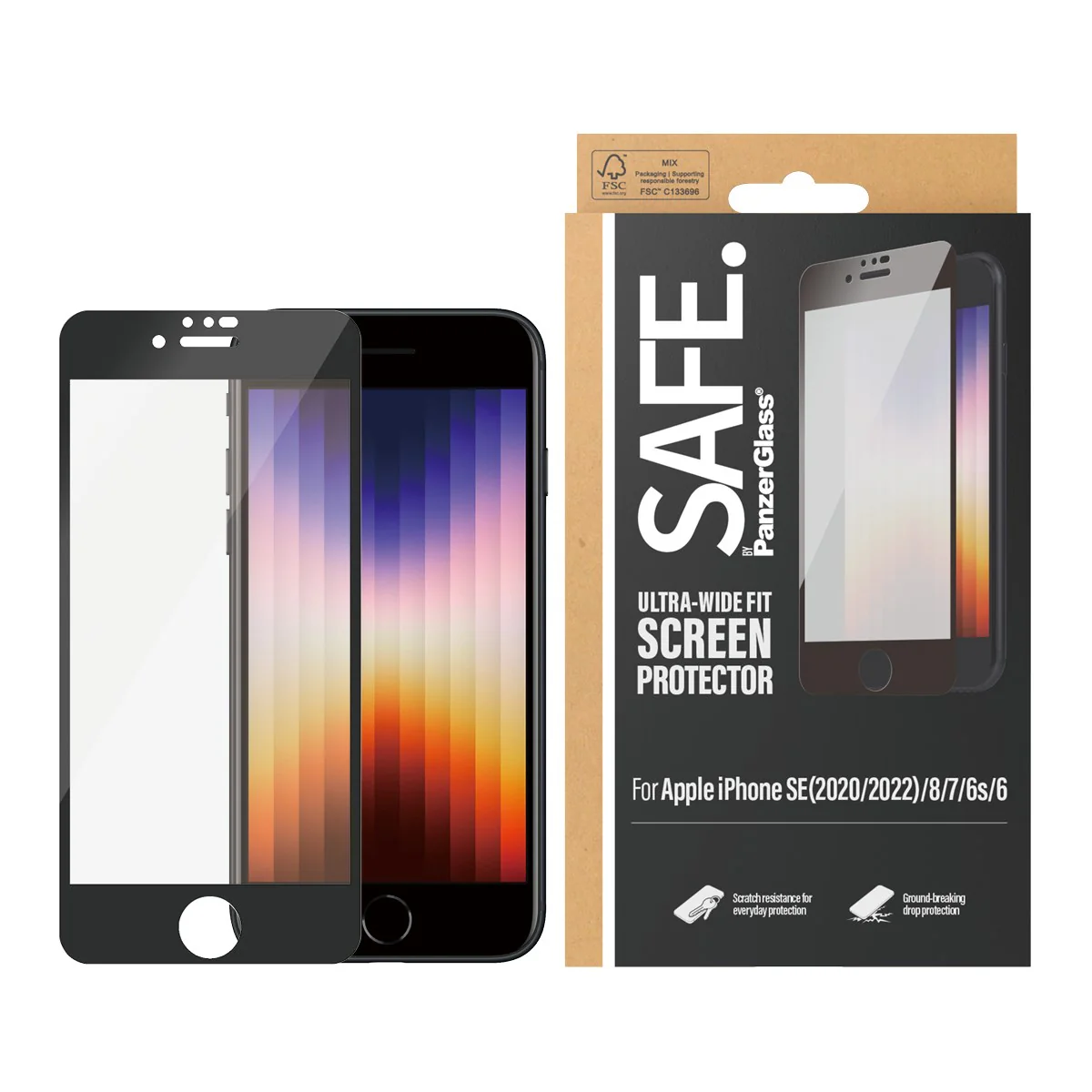 SAFE. by PanzerGlass® Screen Protector iPhone 8 | 7 | 6 | 6s | SE (2020/2022) | Edge-to-Edge - Image 2